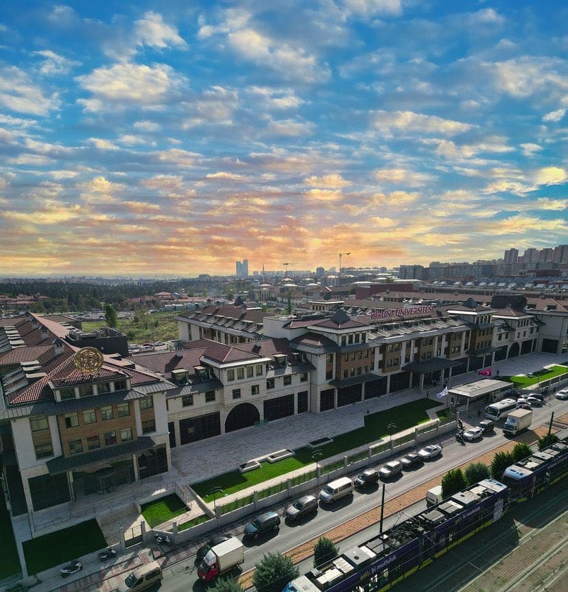 Biruni University campus at sunset